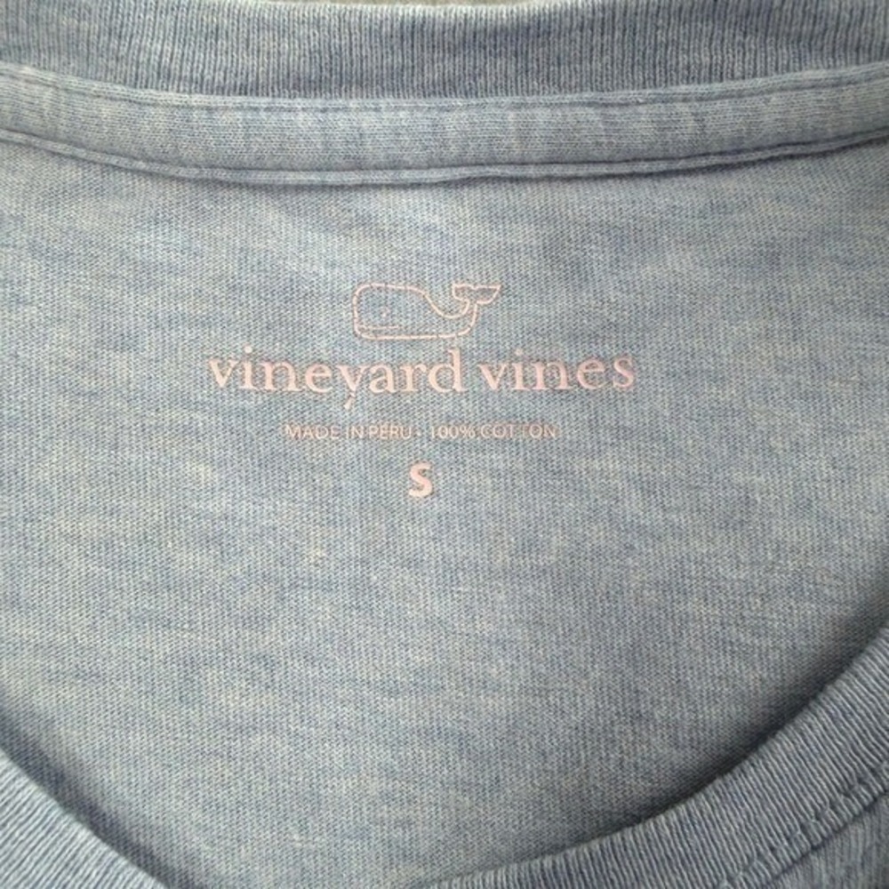 Vineyard Vines Blue Long Sleeve T-Shirt Women S Pocket Whale Logo - Picture 3 of 9